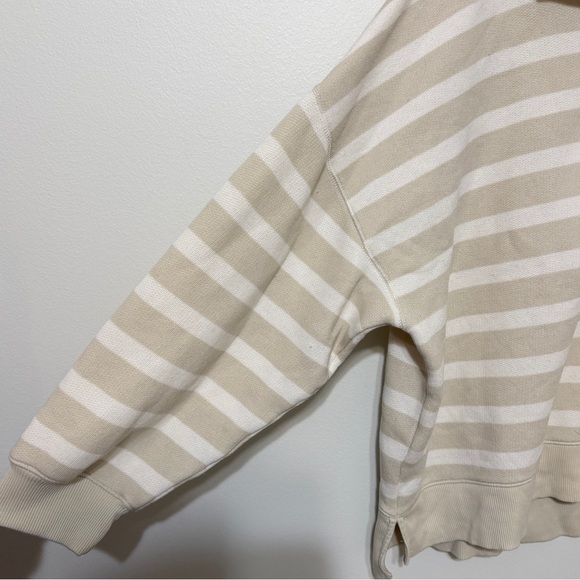 American Eagle Big Hug Henley Sweatshirt Size XL Striped Polo Pullover - Picture 6 of 7